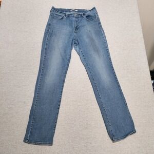 Levis 505 Straight Leg Jeans Womens 12M W31 L32 Blue Medium Wash Stretch